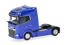 Herpa Camion modèle DAF XG Tracteur 2 essieux, Bleu Outremer, Miniature à l'échelle 1/87, Collection fabriqué en Allemagne, Plastique