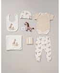 Rock A Bye Baby Girls Giraffe Print 10-Piece Hanging Gift Set - Blush - Size 3-6M