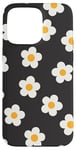 iPhone 15 Pro Max Cute Black White Aesthetic Flowers Floral Retro Daisy Women Case