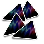 4x Triangle Stickers - Equaliser Audio Music Sound Waves #16006