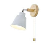 (White With Switch) Northern Europe Style Hanging Wall Lamp With Pendant