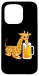 Coque pour iPhone 15 Pro Girafe Bière amusante Amoureux de girafe – Girafe drôle