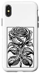 Coque pour iPhone X/XS Rose romantique avec cadre