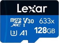 633X Carte Micro Sd 128 Go, Carte Microsdxc Uhs-I + Adaptateur Sd, Jusqu'À 100 Mo/S En Lecture, A1, C10, U3, V30, Carte Tf Pour Smartphone/Tablette/Caméra Surveillance (Lms0633128G-Bnaaa)