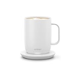 NEW Ember Temperature Control Smart Mug 2, 14 oz, White, 80 min. Battery Life - App Controlled Heated Coffee Mug - Improved Design