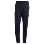 adidas Men's Essentials Fleece Regular Tapered Pants (Plus Size), Legend Ink/White, 4XL Plus Extra Tall