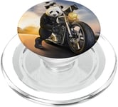 Biker Giant Panda Riding Chopper Moto PopSockets PopGrip pour MagSafe