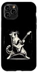 Coque pour iPhone 11 Pro Guitare chat à bascule jouant hilarant Kitty Cat Guitarist