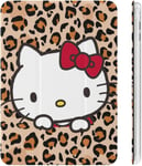 Coque Pour Ipad 2020 À Imprimé Léopard Hello Kitty, Matériau Tpu Résistant Aux Chocs, Réglage Automatique De L'angle De Veille/Réveil, Jolie Coque De Protection Transparente 10.2in