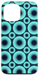 iPhone 13 Pro Max Teal Dark Blue Oceanic Circle Ring Dot Bubble Pattern Case