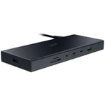 Razer USB 4 Dock - High-Speed Dock for Gaming and Productivity - 14-Port Design - Dual Display Support, Device Charging (3x USB-C, 5x USB-A, HDMI, DisplayPort, Gigabit Ethernet, 3.5mm Audio) Black