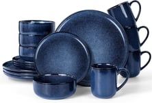 Dinner  Set  for  4 ,  16 - Piece  Reactive  Glaze  Kitchen  Dinnerware  Sets ,