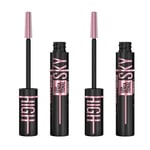 Maybelline New York- Lot de 2 Mascaras Volume et Longueur Illimitée - Cils Sensational Sky High - Cosmic Black Noir Intense - 7.2 ML