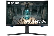 Samsung Odyssey G6 LS27BG650EUXXU 27" Curved Smart Gaming Monitor with Speakers - QHD 2560x1440, 240Hz, 1ms, Speakers, HDMI 2.1, Full Smart Platform, Freesync Premium Pro, Height Adjust