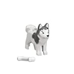 LEGO Animal Minifigure Husky Arctic Sled Dog with Bone (Aprox. 1" inch Size)