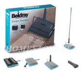 BELDRAY MANUAL CARPET SWEEPER 3 BRUSH CORDLESS HARD FLOOR RUG CLEANER DUSTER 855