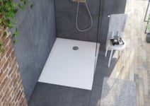 Receveur de douche 90 x 120 cm, recoupable, blanc, Allibert Karbon