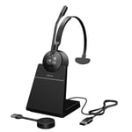 Jabra Casque Mono Engage 55 SE MS, Adaptateur DECT Link 400a USB-A, Support de Bureau Engage 55 SE, câble USB-C vers USB-A, étui de Transport, Garantie et Avertissement (brochures de sécurité)