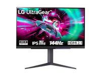 LG UltraGear™ 27GR93U-B Ecran PC Gaming 27" - dalle IPS résolution UHD 4K (3840x2160), 1ms GtG 144Hz, DisplayHDR™400, DCI-P3 95%, AMD FreeSync Premium, compatible NVIDIA G-Sync, HDMI 2.1