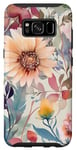 Coque pour Galaxy S8 Aquarelle Fleur Fleur Violet N5