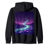 Mystical Cosmic River: Ethereal Galaxy Art For Stargazers Zip Hoodie