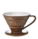 Tiamo V60 Ceramic Pour Over Coffee Brewer Brown