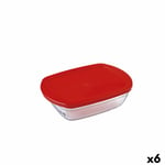 Boîte à repas rectangulaire avec couvercle Ô Cuisine Cook&store Ocu Rouge 400