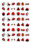 48 MINI LADYBIRDS / BUGS CUPCAKE TOPPER WAFER RICE EDIBLE FAIRY CAKE  TOPPERS