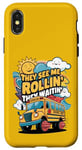 Coque pour iPhone X/XS They See Me Rollin School They Waitin School Bus Driver Art