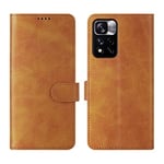 Cresee Coque Xiaomi Redmi Note 11 Pro+ 5G (Redmi Note 11 Pro Plus 5G) Étui en Cuir PU Housse de Protection Antichoc [3 Portes Carte] [Fermeture Magnétique] [Béquille Support] Brun Clair