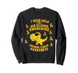 I Wear Gold for Childhood Cancer Awareness Dino Design Sweatshirt