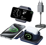 Chargeur Induction Pour Iphone15/14/13/12 Series, Chargeur Apple Watch 9/8/Ultra/7/6/Se/5/4/3/2, Station De Charge Apple Pour Air-Pods1/2/3/Pro/Pro2 Chargeur Mag-Safe