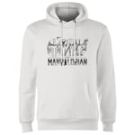 Star Wars The Mandalorian Helmets Line Art - Light Base Hoodie - White - XL