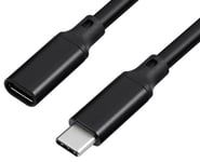 USB-C 3.2 Gen.2 forlængerkabel - 5A/100W - Sort - 1 m