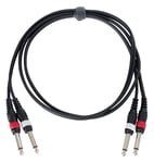 Cable Jack 6.35 mm Stereo Audio 2x Mâle Mono vers 2x Jack Mâle Mono Double 1,5m