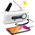 Solaire à manivelle Radio d'urgence portable rechargeable 2000 mAh, lampe de poche led, dynamo à manivelle pour camping, survie, voyage, urgence