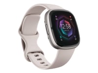 Fitbit Sense 2 - Platina-aluminium - smart klocka med band - månvitt - bandstorlek: S - NFC, Bluetooth