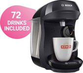 TASSIMO by Bosch Happy TAS1002GB7 Coffee Machine with Kenco & Cadbury drink starter bundle -  Black, Black