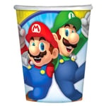 Official Super Mario 250ml Kids Paper Party Cups Tableware Pack of 8 Brand New