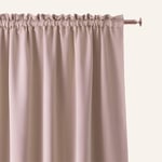 ROOM99 Aura Curtain with Ruffle Tape, 140 x 250 cm, Width x Height Blackout Sliding Curtains, Decorative Modern Curtain for Living Room, Bedroom, Powder Pink