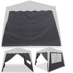 CASARIA® 2x Parois latérales tonnelle de jardin 3x3m imperméable fenêtre fermeture éclair panneau latéral pavillon Pop-Up