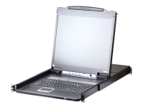 ATEN Slideaway CL5708IM - KVM-konsol med omkopplare för tangentbord/video/mus - 8 portar - PS/2, USB - tyska - 17 - kan monteras i rack - 1280 x 1024 @ 75 Hz - 250 cd/m² - 1000:1 - 5 ms - 1U