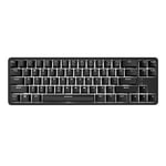 Clavier mécanique AJAZZ K680t 2.4G sans fil et Bluetooth 68 touches Rétroéclairé blanc interrupteur rouge -Noir