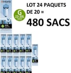 LOT 24 PAQUETS SAC POUBELLE 246265 BRABANTIA " G " 30 LITRES = 480 SACS