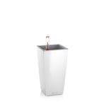 Pot de table Mini-Cubi - LECHUZA - Blanc brillant 18 cm - Avec réserve d'eau - Carré - Plastique