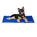 Relaxdays Self-Cooling Dog Mat, Wipeable, Gel Pad, Blanket for Animals, Polyester, Blue, 1 Piece