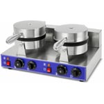 Vertes - Gaufrier Double Professionnel Électrique 2000W En Acier Inox (2x Fonction Minuterie, 2x Température 50-300 °c, 4 Pieds en Caoutchouc