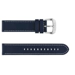 Detomaso Bracelet pour Montre. en Cuir Bleu de 20 mm avec Boucle en Argent NEUF