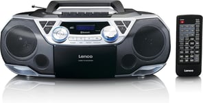 Scd-720 Boombox Dab+, Bluetooth 5.0, Lecteur Cd/Mp3, Lecteur De Cassettes, Radio Fm, Port Usb, 2 X 6 W Rms Et Bass Reflex, Télécommande, Argent