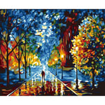 LUOYCXI DIY digital painting adult kit canvas painting bedroom living room decoration painting street view couple under the tree-40X50CM